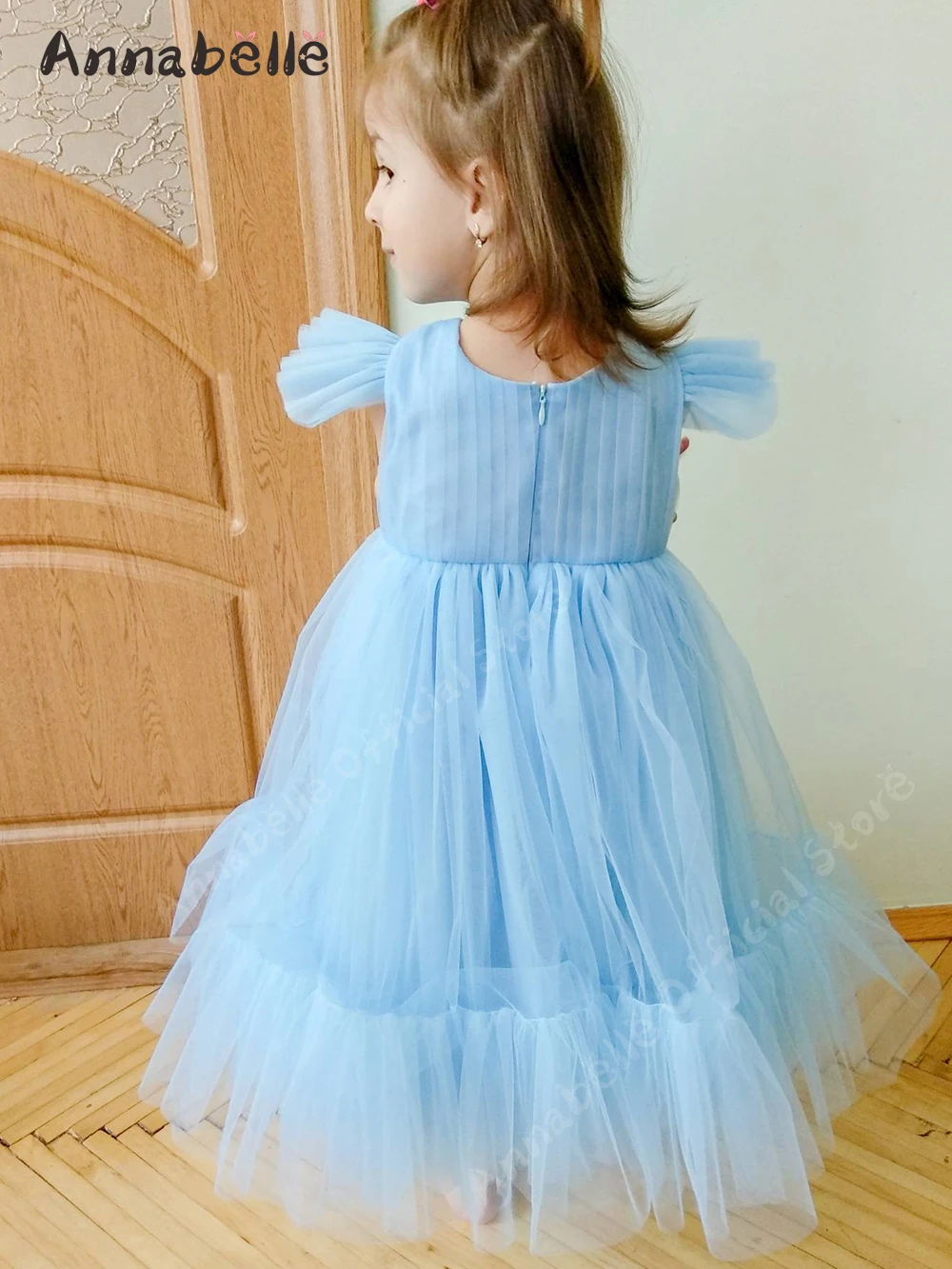 Abito Annabelle per ragazza abito da festa di compleanno per bambini alla caviglia senza maniche abiti da ragazza di fiori per matrimoni bambini