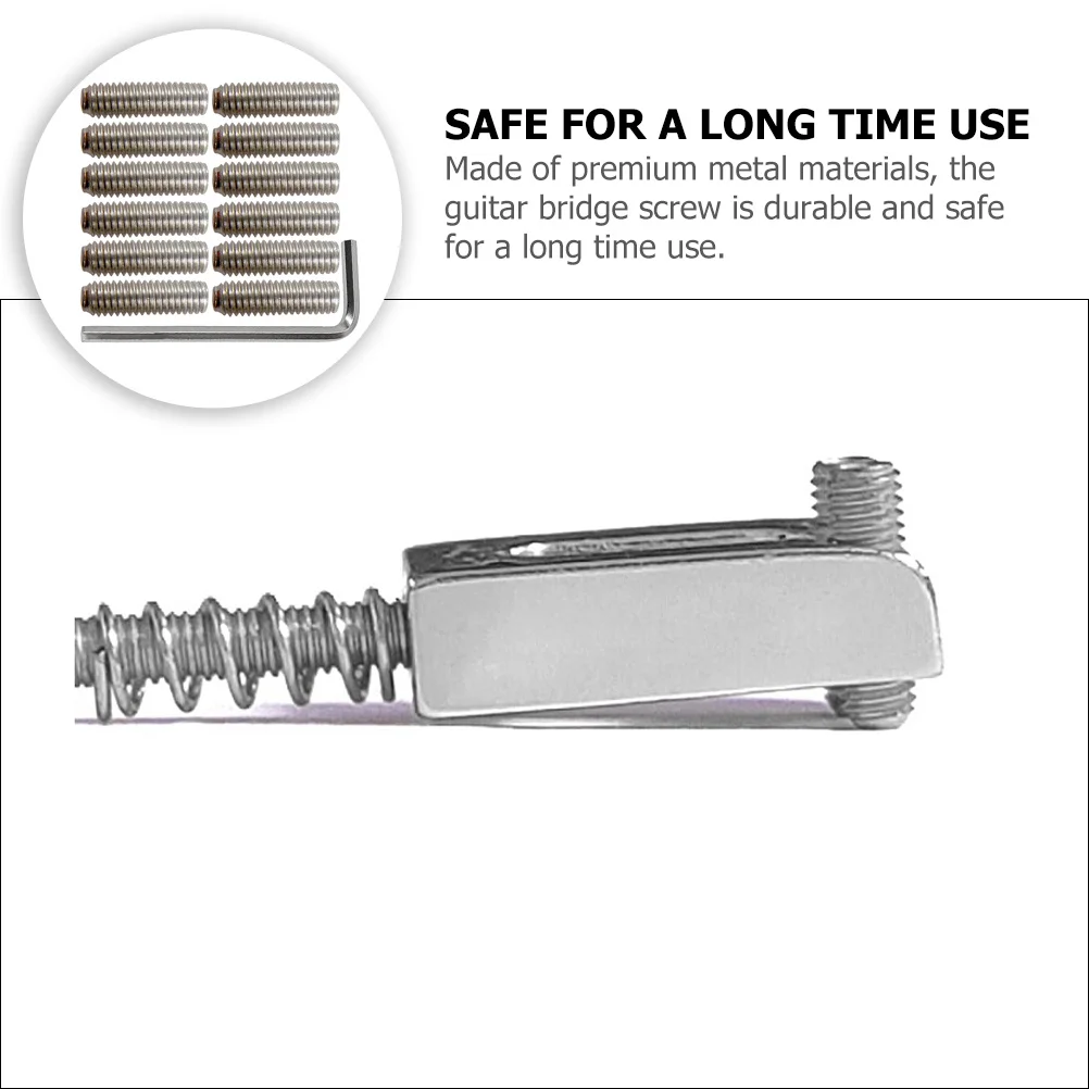 

12Pcs Tremolo Bridge Screws Guitar Metal Replacement Parts for Electric Guitar Bridge System Accessories Screws for Replacing