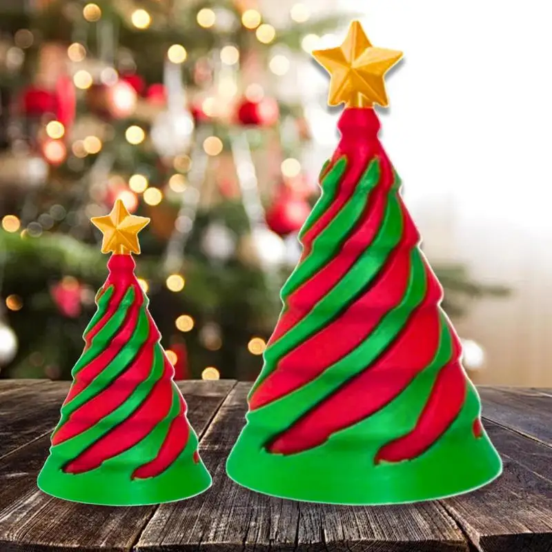 Impossible Cone Spiral Fidget 3D Printed Christmas Tree Toys Desktop Spiral Cone Stress Relief Desk Toy For Kids Adults Sensory