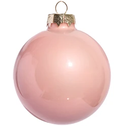 5 Pieces x Home Event Party Christmas Xmas Decoration Ornament 80mm Painted Shiny Finish Pink Glass Bauble Ball