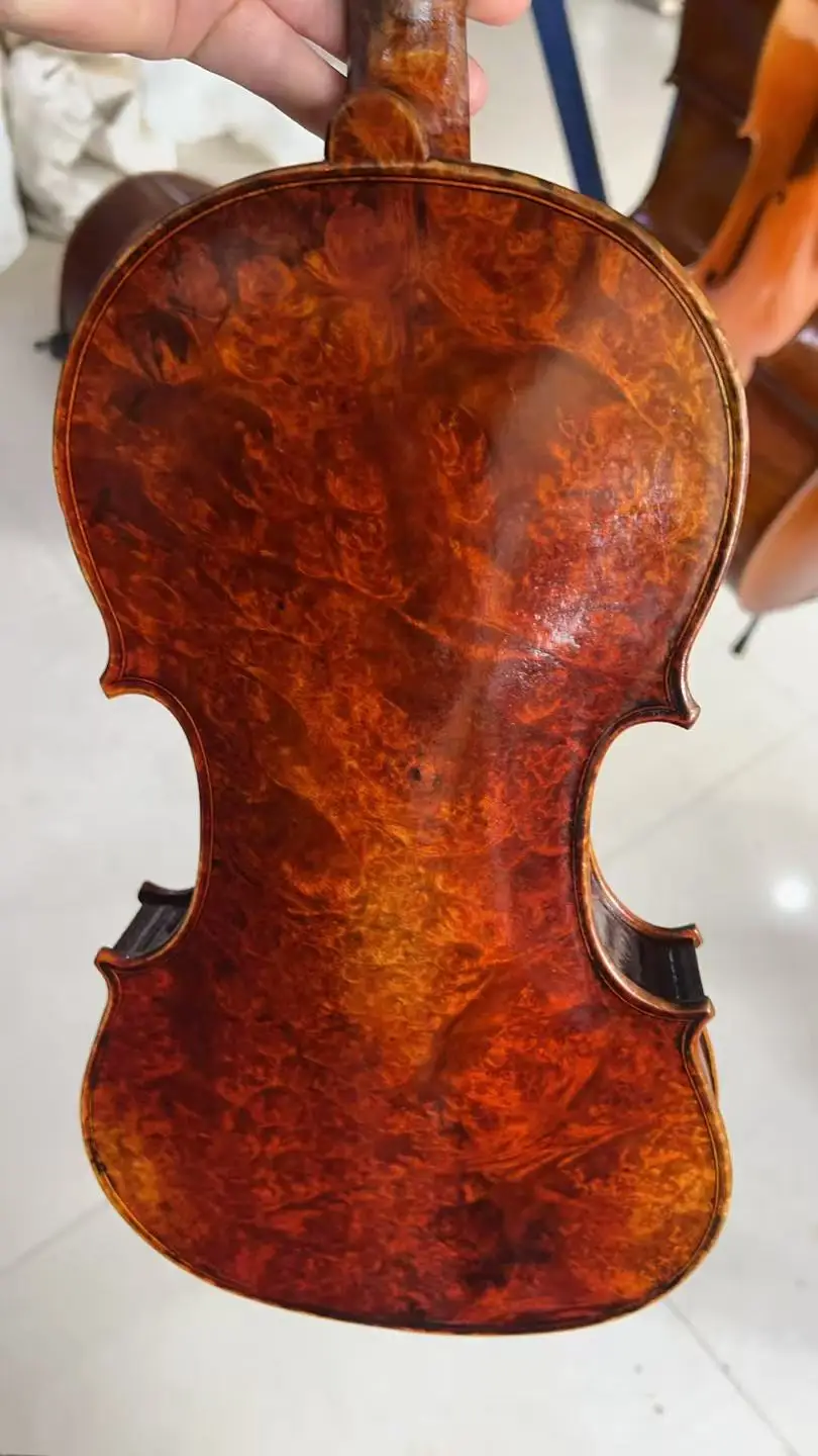 Musical Instruments  4/4 Handmade natural tiger pattern maple pattern violin bird eye maple