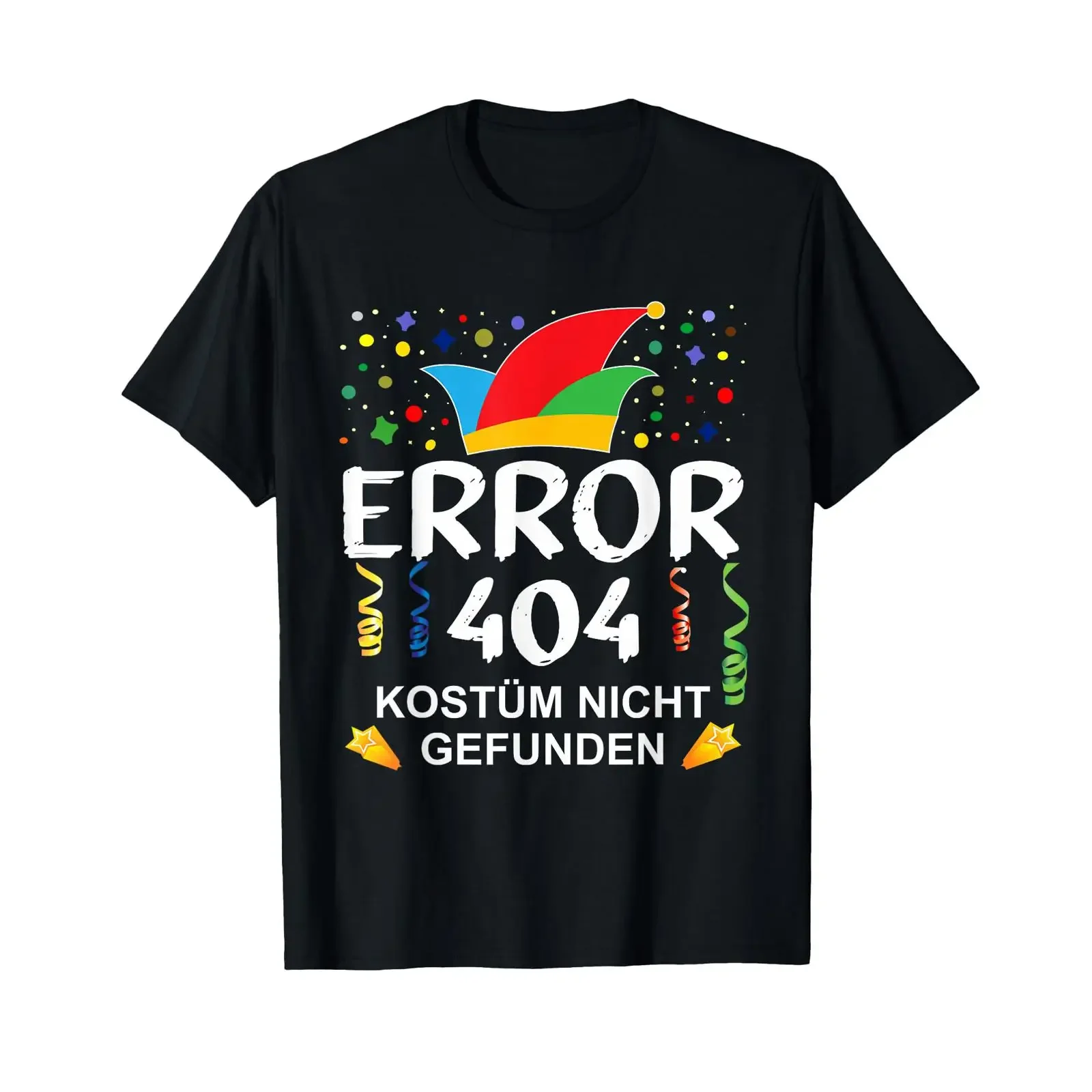 Error 404 Costume Not Found Carnival T Shirt black S vintage Washed Unisex Stretched fashion streetwear Versatile Breathable