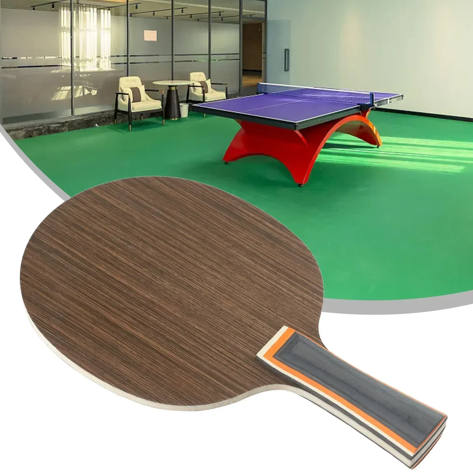 Professional 5-Ply Ebony & Dalbergia Table Tennis Blade Long Handle Pings Pong Paddle Bottom Plate 6.2mm Thick Racket Base