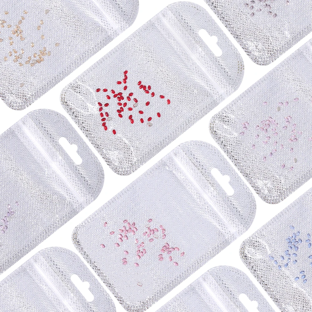 50 ชิ้น คริสตัลรูปไข่แบบแบน ประดับเล็บ วิบวับ หรูหรา อุปกรณ์ตกแต่งเล็บ เพชรประดับเล็บ จี้แก้ว คริสตัล