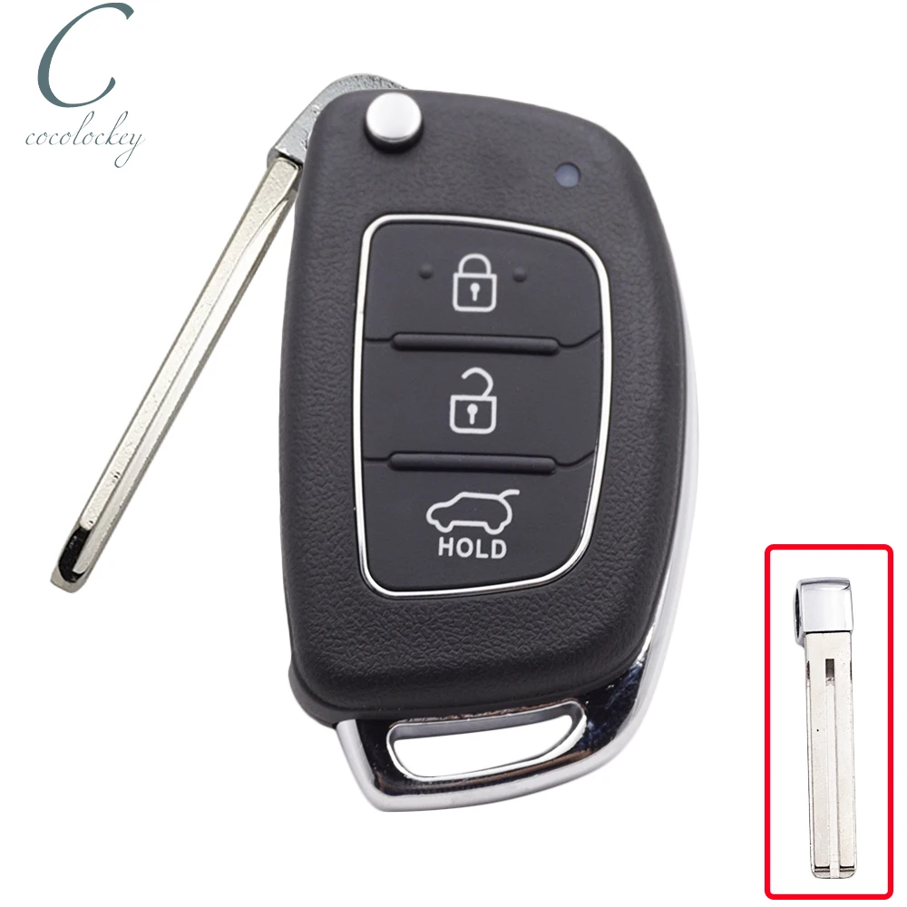 

Cocolockey Folding Flip Remote Key Fob Car Key Case for Hyundai Accent Elantra Ix45 Santa Fe 3 Buttons Housing Car Accessories