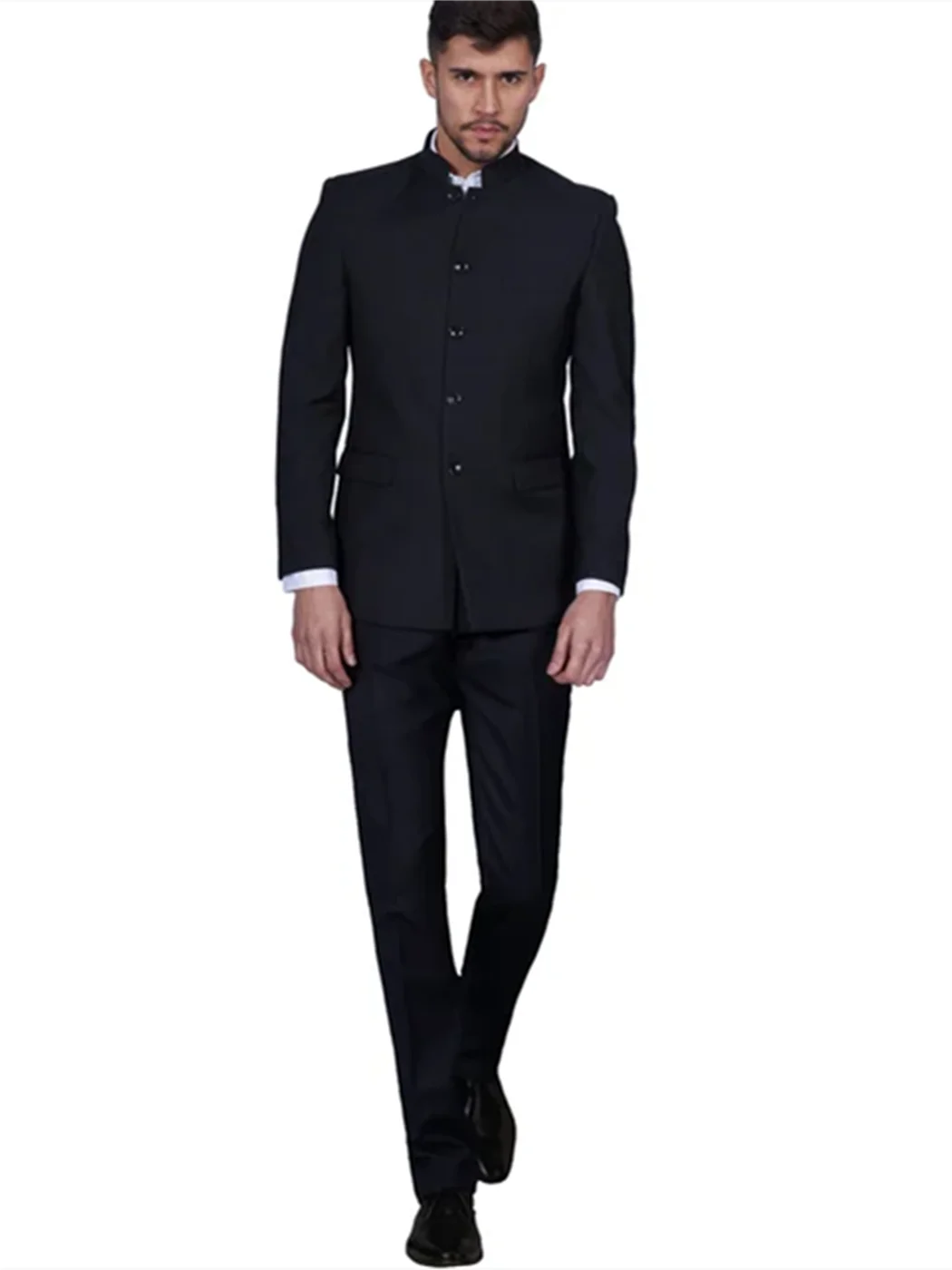 

2 Pieces Men's Suit Slim Fit Single Breasted Stand Lapel Groom Tuxedos Single Breasted Jacket Pants for Party Prom