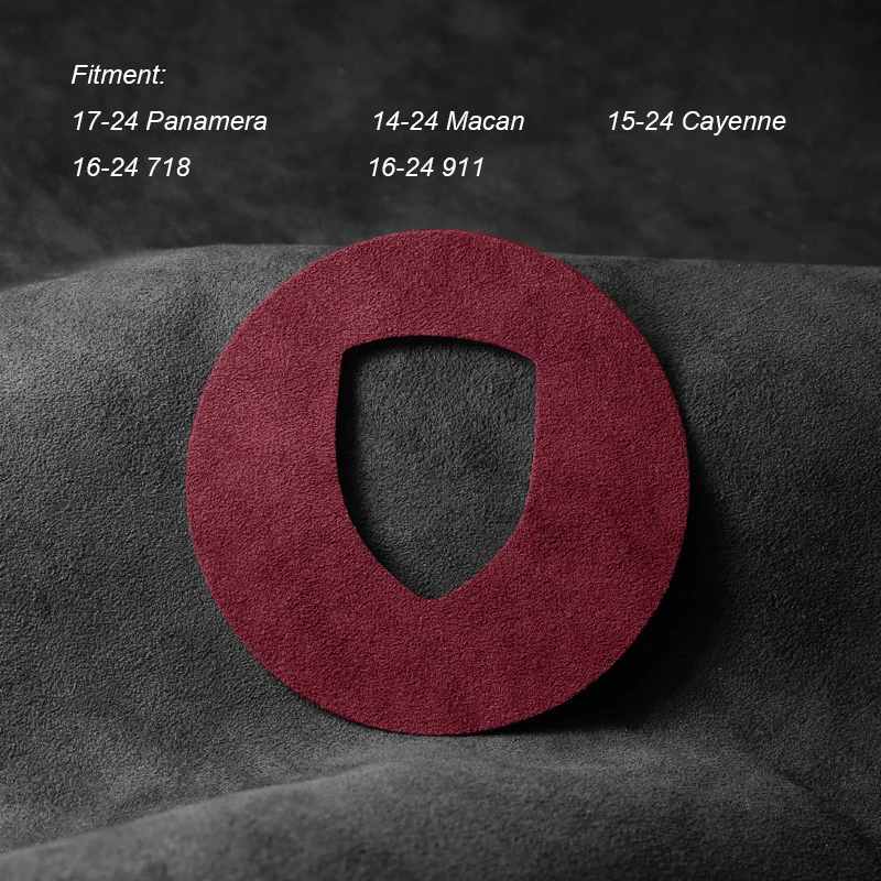 For Porsche Panamera Macan Cayenne 718 911 Interior Accessories Top Suede Car Styling Steering Wheel Center Label Sticker Decals