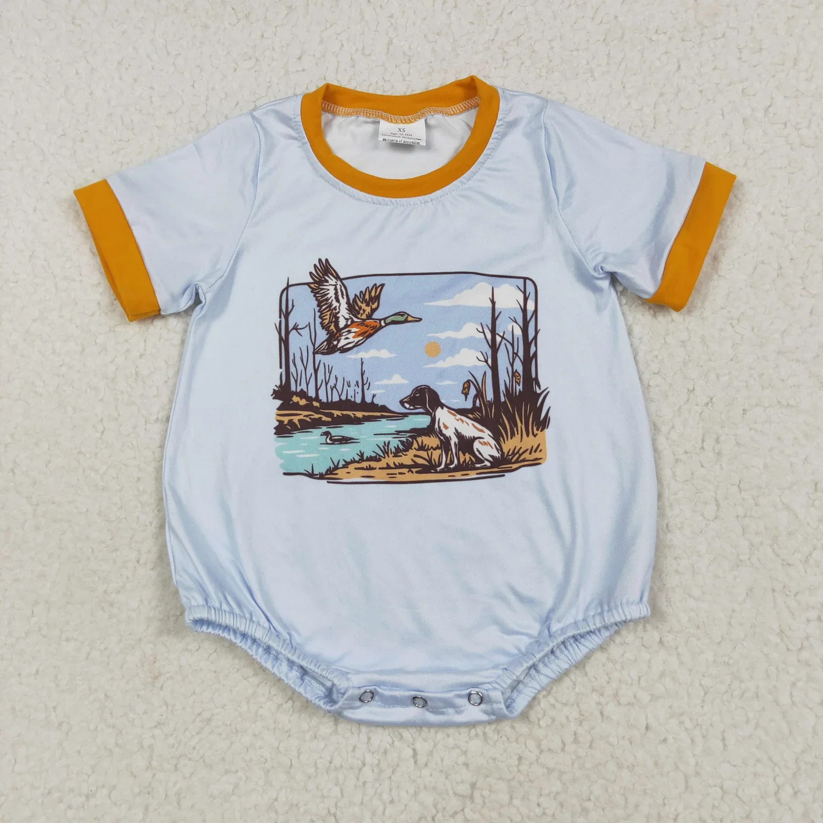 Wholesale Infant Newborn Coverall Baby Boy Bodysuit Kids Toddler Short Sleeves Buttons Romper Children Boys Ducks Dogs Clothes