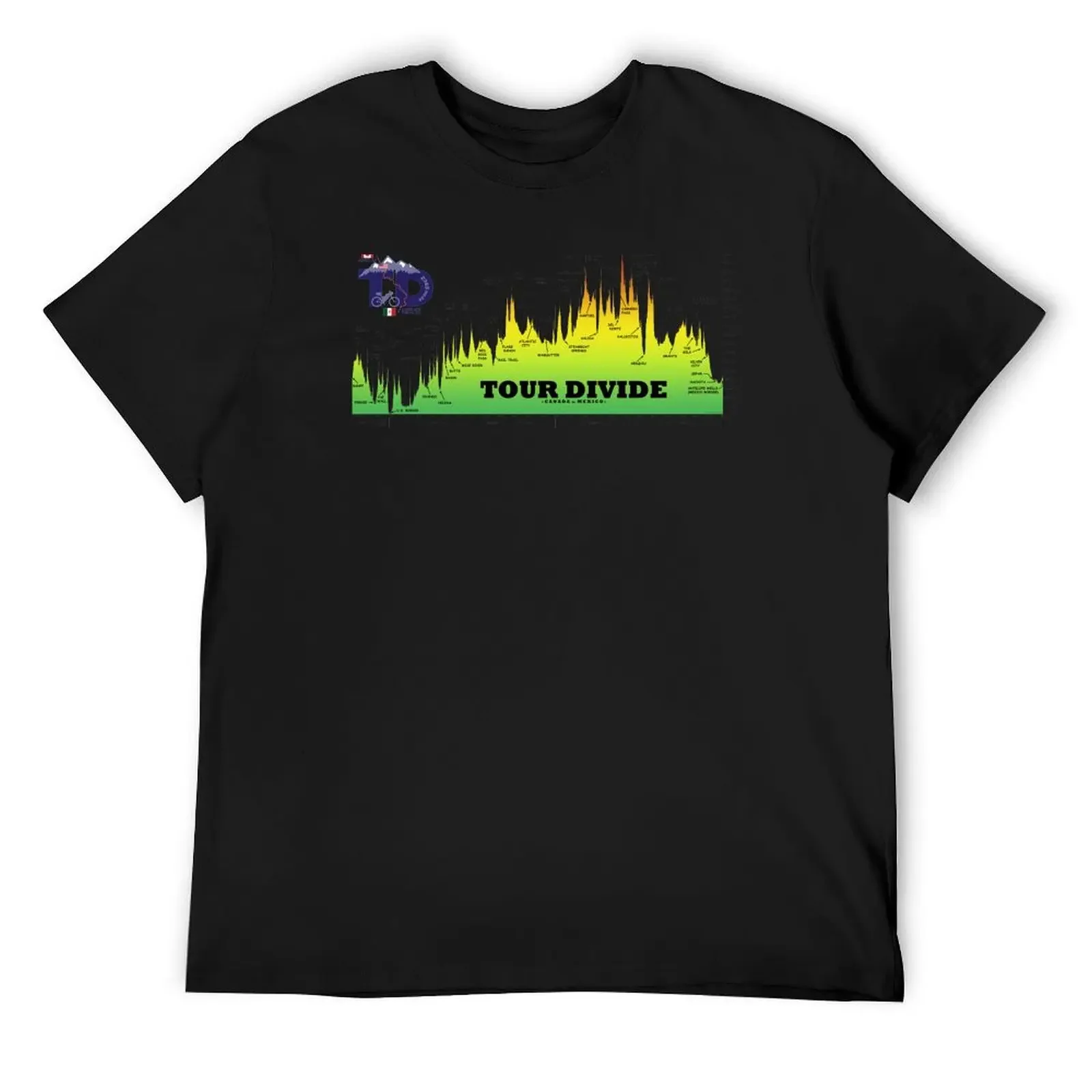 

Tour Divide Elevation Profile, TD Logo T-Shirt tops oversize t-shirts man sports fans mens graphic t-shirts funny