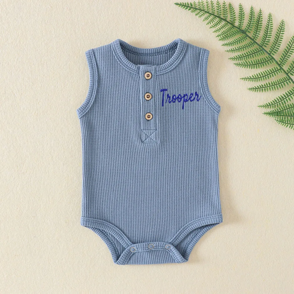 Personalized Name Baby Sleeveless jumpsuit Customized Summer Children's Clothing Newborn Shower Gift Girl Baby Boy jumpsuit