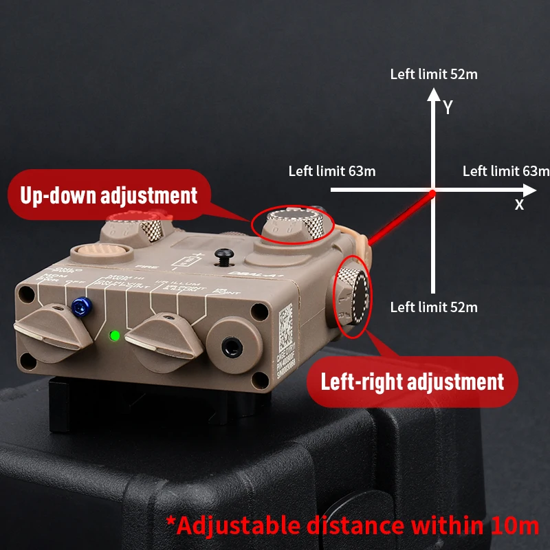 Airsoft DBAL-A2 Green Blue Red Dot Laser Aiming White Strobe LED Light WADSN Hunting IR Sight Lights Fit DBAL PEQ Picatinny Rail