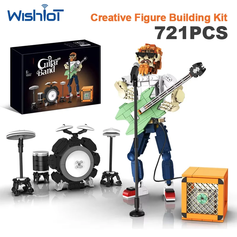 K96162 Wandering Guitar Singer Model 721pcs Creator Figure Building Blocks Bricks Assembly Toy for Kids Birthday Great Gift