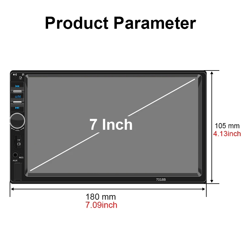 Hippcron 7 "راديو السيارة 1 Din مشغل وسائط متعددة دعم Carplay أندرويد السيارات HD شاشة تعمل باللمس FM AUX المدخلات BT مرآة ربط TF بطاقة #6