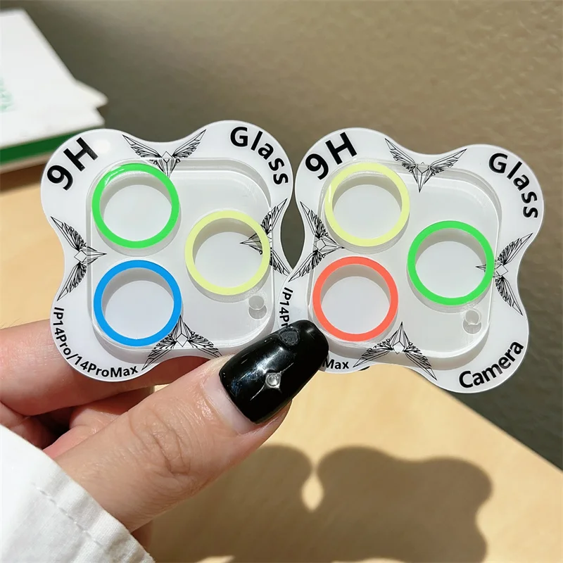 

2-3Pcs Luminous Ceramic Camera Protector Film For iPhone 16 12 13 14 15 Pro Max 15 Plus 13 12 Mini Lens Ring Glass Glowing Cap
