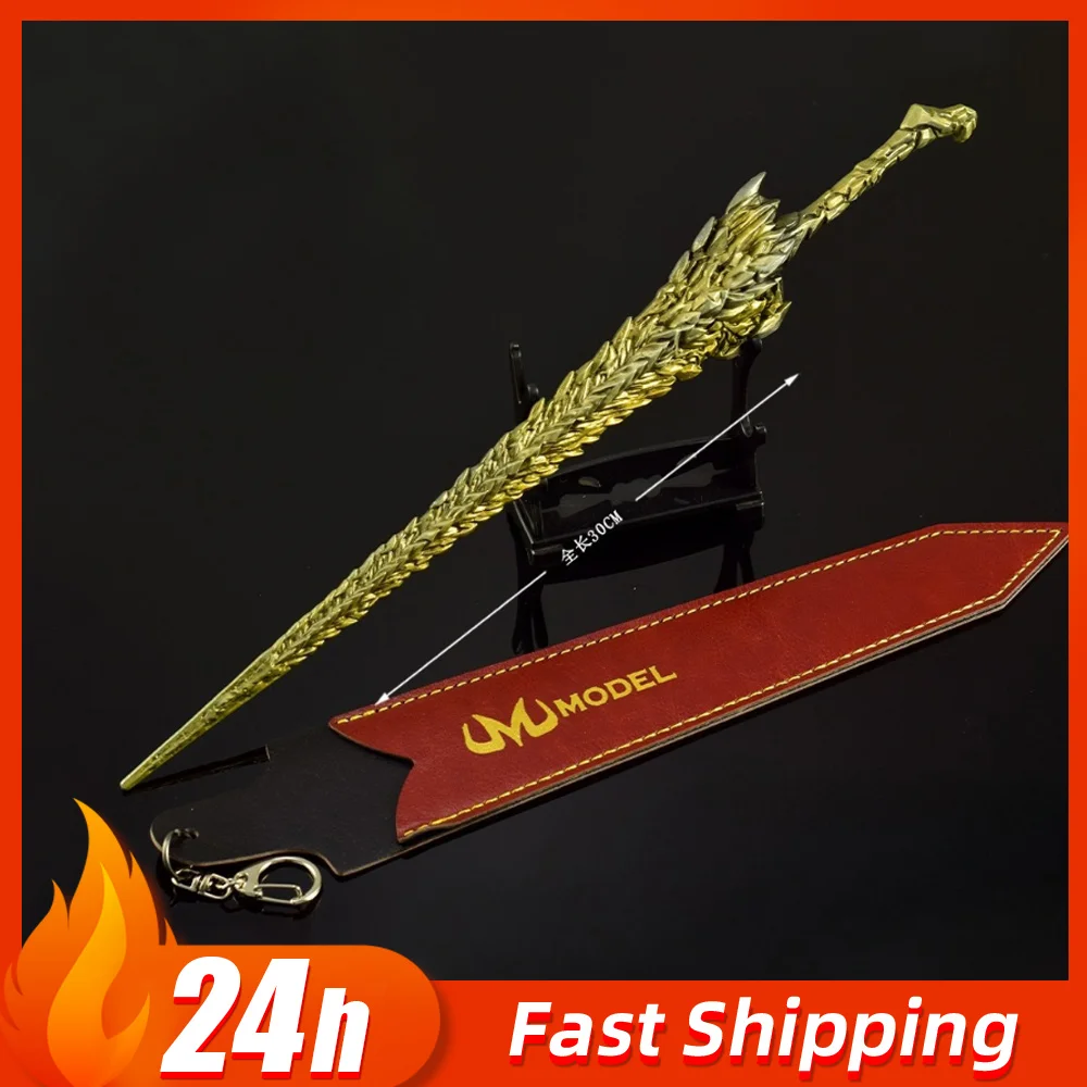 Eldenn Dragon King Rock sword weapons Model Game Peripherals Toy Knife Leather Case Version Metal Crafts Ornaments Gifts for Boy