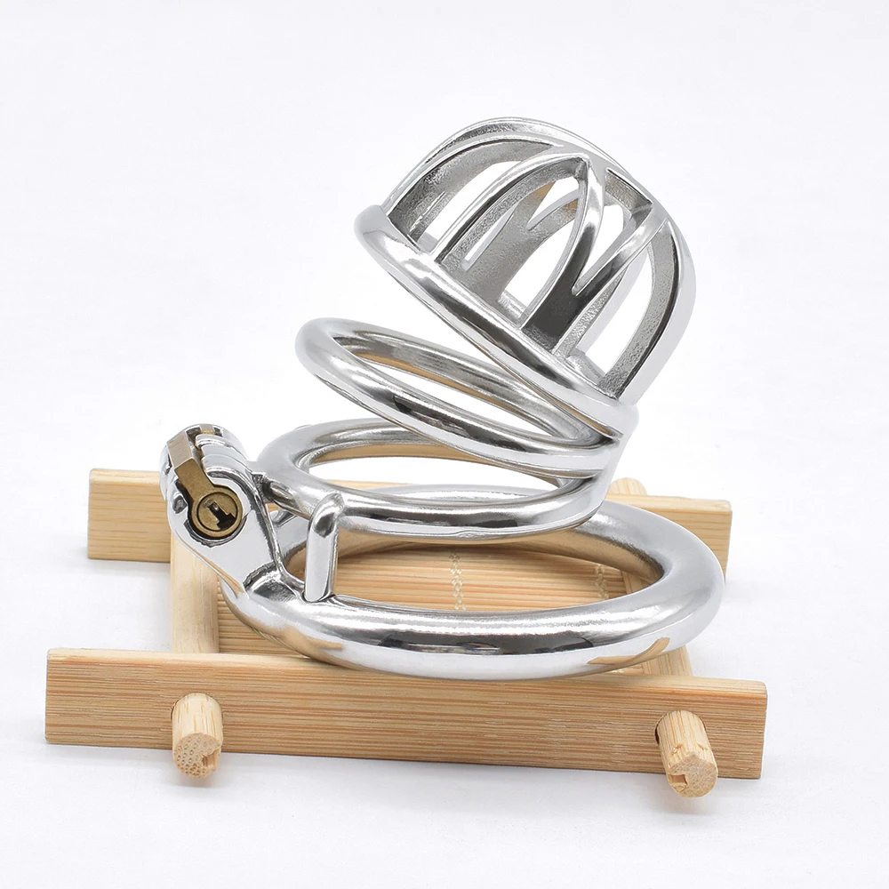 FRRK BDSM Sex Toys for Men Male Chastity Cock Cage Bondage Device Erotic Stainless Steel Penis Rings with  Discreet Package