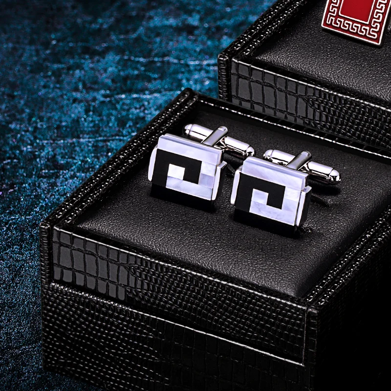 KFLK Jewelry shirt cufflink for mens Brand Shell cuff link Wholesale Button Male High Quality Luxury Wedding Groom guests