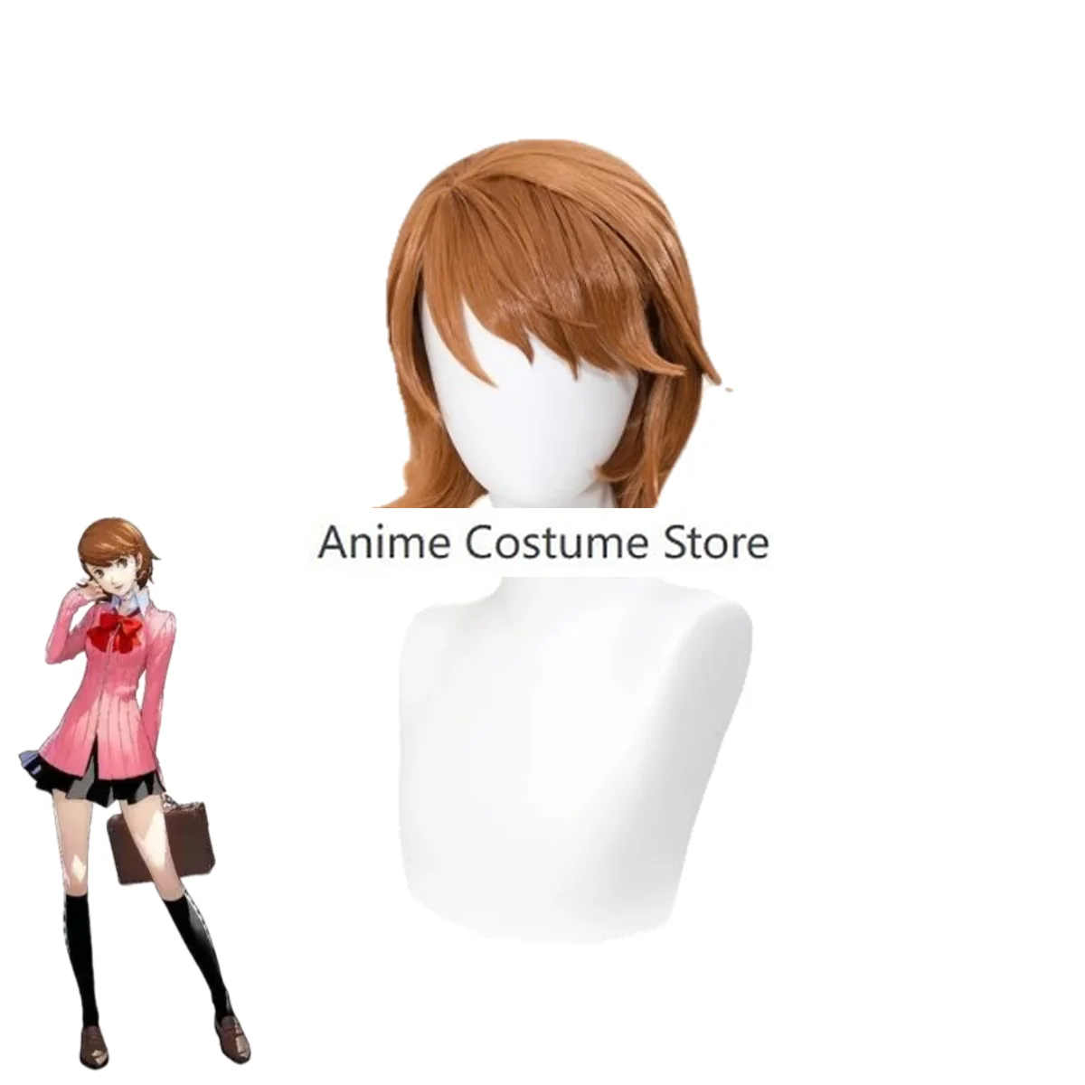 Disfraz de Cosplay del juego Anime PERSONA3 Yukari Tamba para mujer adulta, traje de Carnaval Sexy, camisa a rayas de noche con Luna, abrigo, falda y peluca