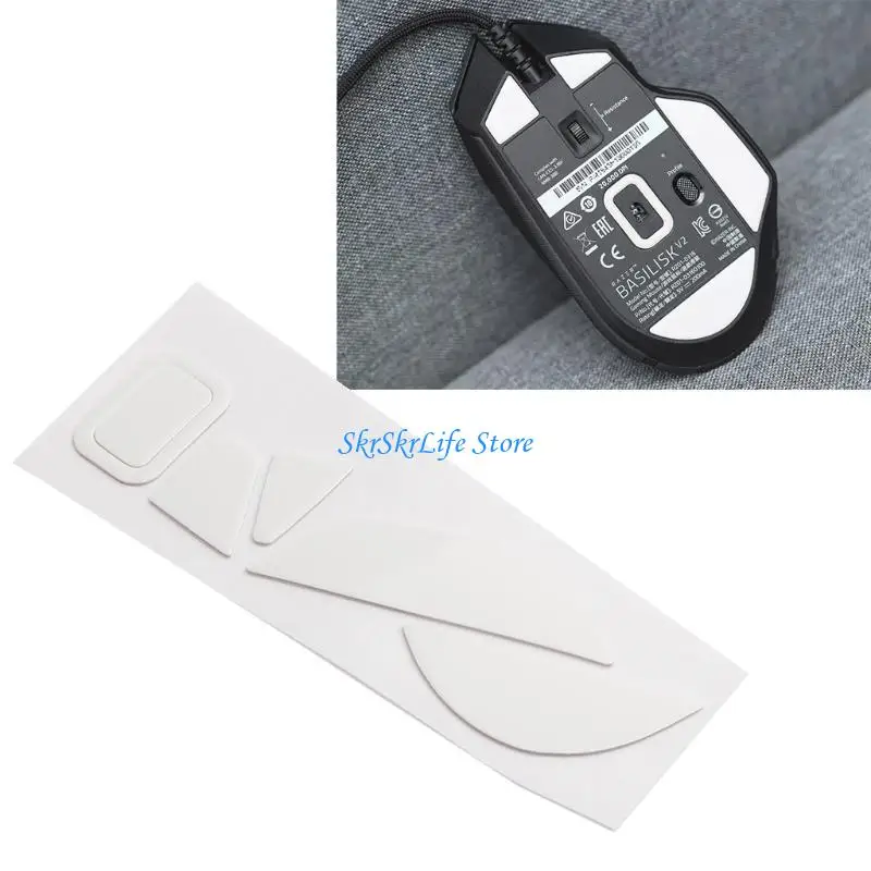 E65E Mouse Feet Pads Skates for Basilisk V2 Wire Gaming Mouse Increases Tracking