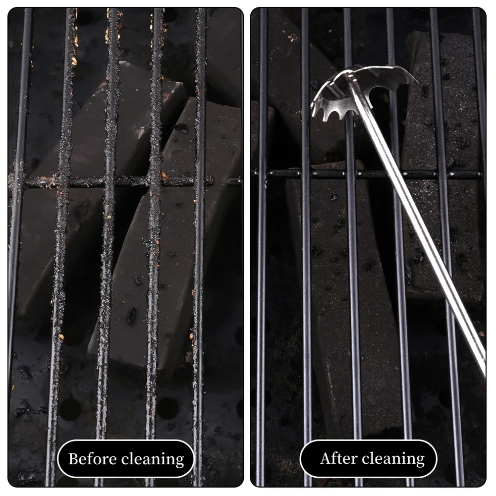 BBQ Cleaning Grill Scraper Stainless Steel Long Handle Barbecue Grill Grate Cleaner Tools Barbecue Accessories BBQ Clean Tools