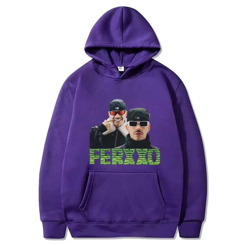 Rapper Feid Ferxxo tour 2024 Hoodie hitam grafis Pria Wanita vintage hip hop pakaian jalanan kaus lengan panjang uniseks