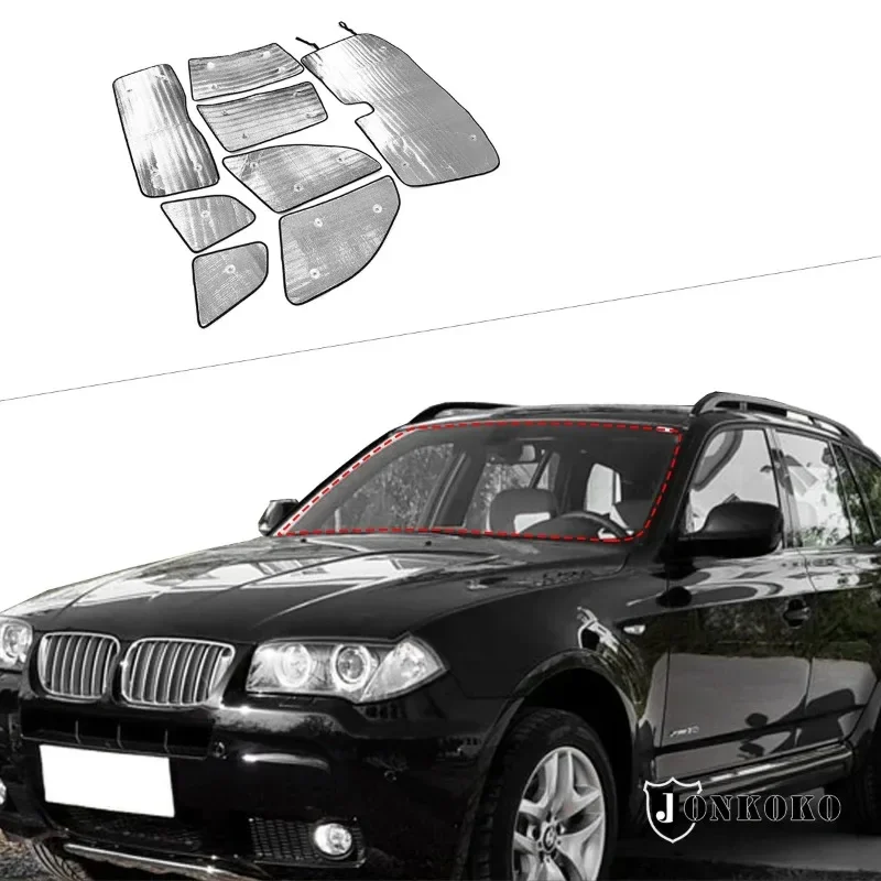 

Aluminum Foil Silver Car Front Windshield Full Window Glass Sun Protection Parasol Car Accessories For BMW X3 E83 2006-2010