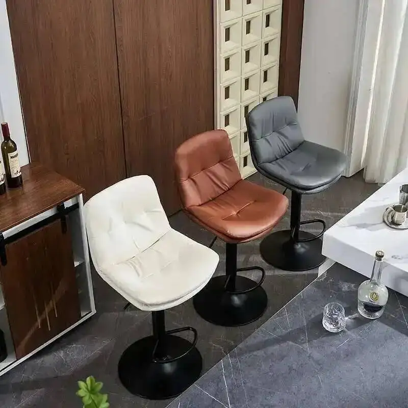 بار فاخر البراز عالية الحديثة مصمم قابل للتعديل المعادن مريحة مكافحة بار البراز المنزل المطبخ Barkruk صالون الأثاث #2