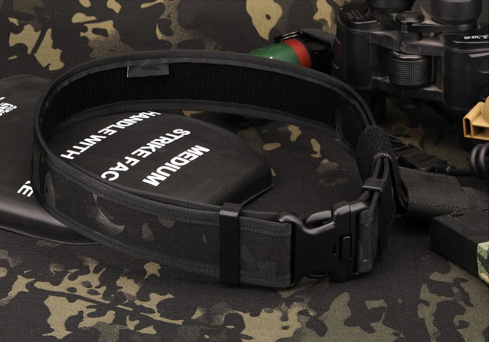 TUSHI Neuer taktischer Gürtel mit Schnellverschluss für Herren, Outdoor-Camouflage-Nylon, breiter Taillengürtel für Bergsteigen, Wandern, Arbeit, Angeln – Detail 9