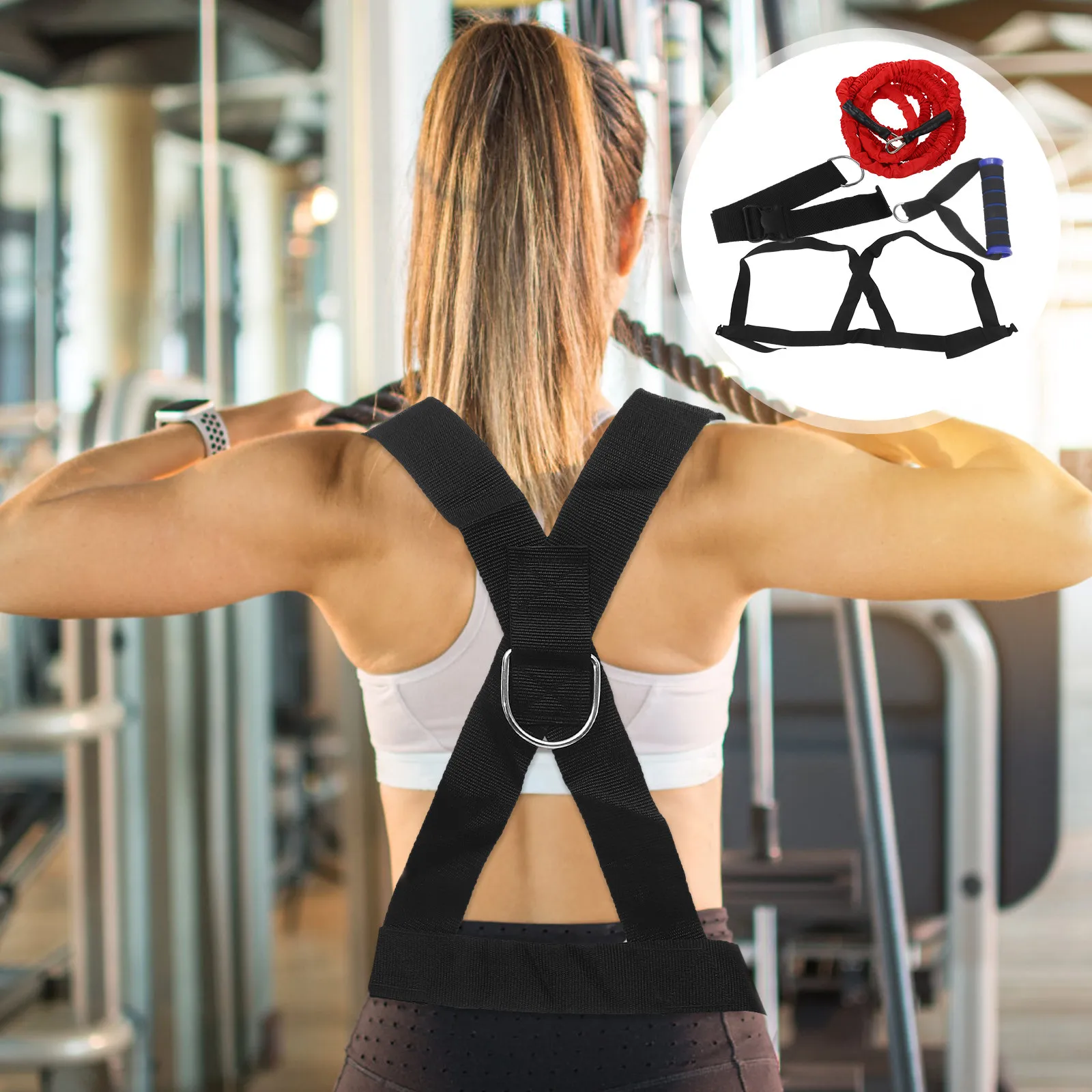 1Set Resistance Band Double Running Pull Rope Training Stretch Rope Jump Workout Equipment for Sprint Agility High