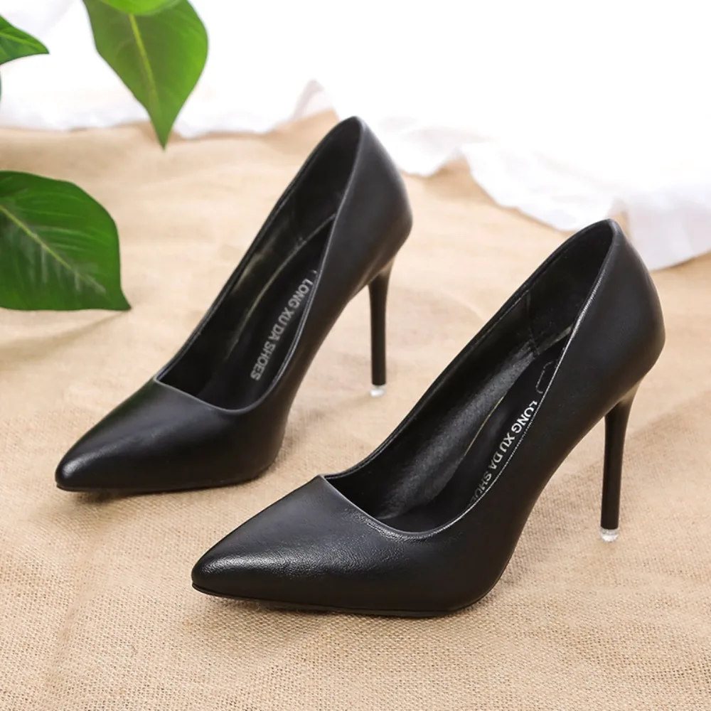 Black High Heels Women Slim Heels Large Size Spring and Summer 2026 New All-in-one Pointed Work Career Single Shoes