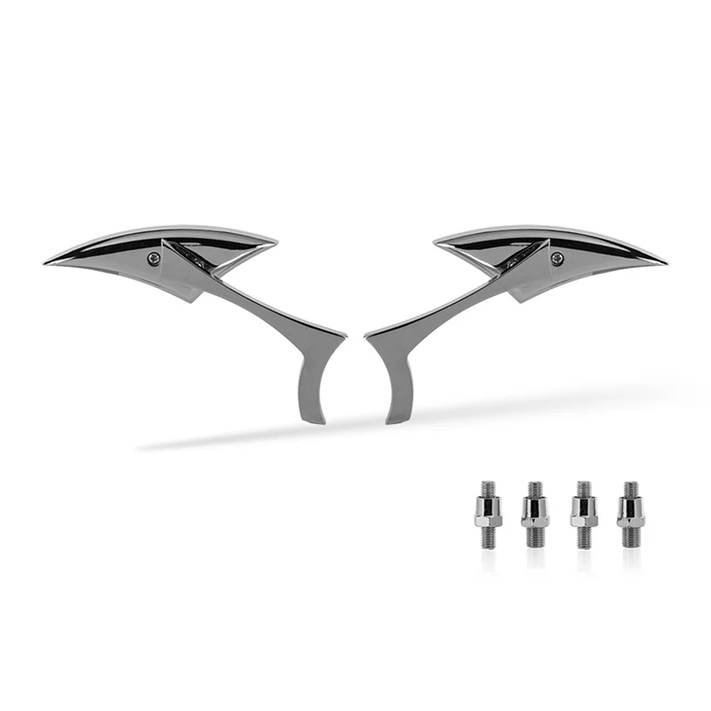 abok-新しいクロームカスタムリアビューミラーシルバーオートバイクルーザーチョッパーダイナエレクトラグライド用