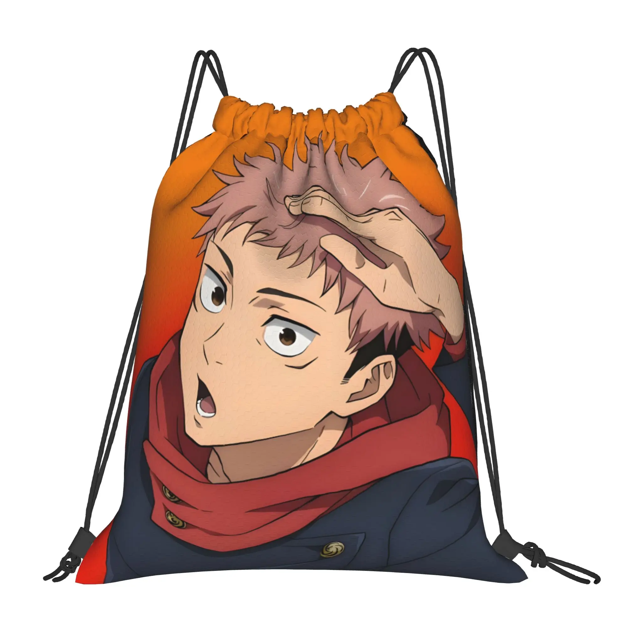 1 pc Yuji Itadori Anime Jujutsu Kaisen Kawaii Drawstring Bags Sports Shoe Clothes Storage Multi-function Teen Portable