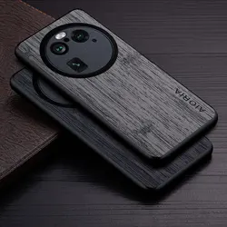 Case for Oppo Find X8 Pro funda bamboo wood pattern Leather phone cover Luxury coque for Oppo Find X8 Pro case