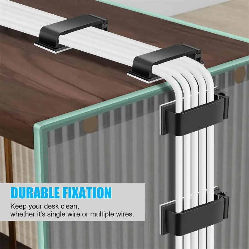 

Seamless Self-Adhesive Multi-Hole Cable Organizer Desktop Data Cable Clamp Charging Cable Storage Winding Tool Plastic Material