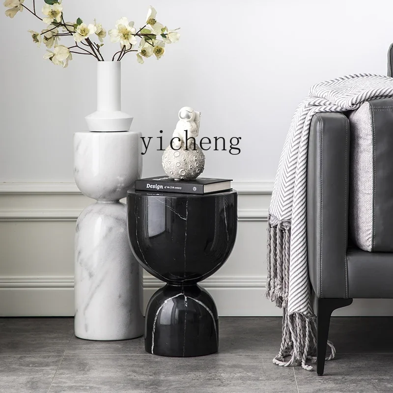 natural marble edge a few simple modern living room corner a few high and low combination living room decoration