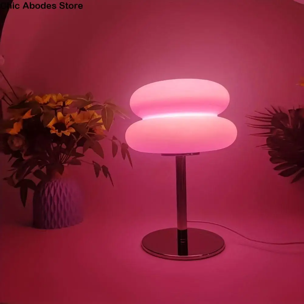 توفير الطاقة البلاستيك LED الجدول مصباح USB التوصيل كريم اللون معكرون الجدول مصباح ثلاثي الألوان يعتم مصباح لتهيئة الجو دراسة