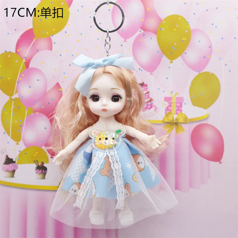 17cm Urocza Anime Dziewczyna Księżniczka Lalka Zabawka Brelok Wisiorek Modna Śliczna Sukienka Księżniczki Ruchome Stawy Lalka BJD Zawieszka do Torby Prezenty
