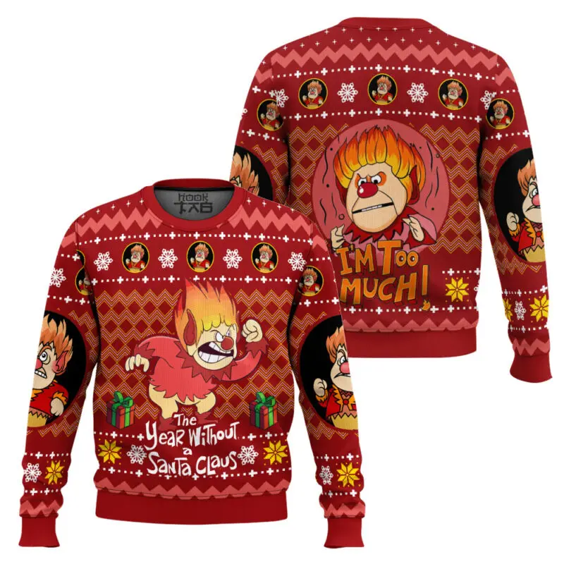 

2025 Winter (The Year Without a Santa Claus) New Men's and Women's Ugly Sweater Fashion Round Neck 3D Printed Casual Sports Top