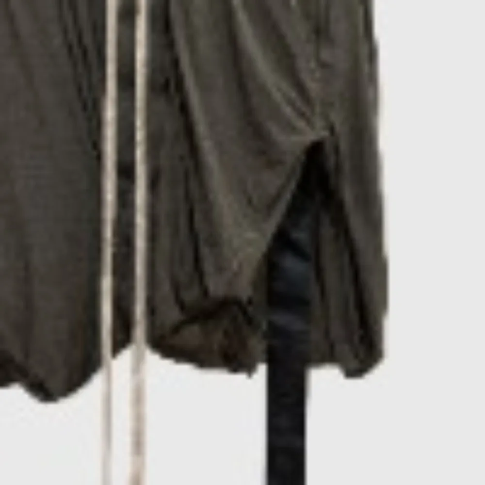 High Street Ro Summer Double-layer Thin Fabric Close Fitting Women's Slit and Ribbon Decoration Solid Color Versatile Shorts