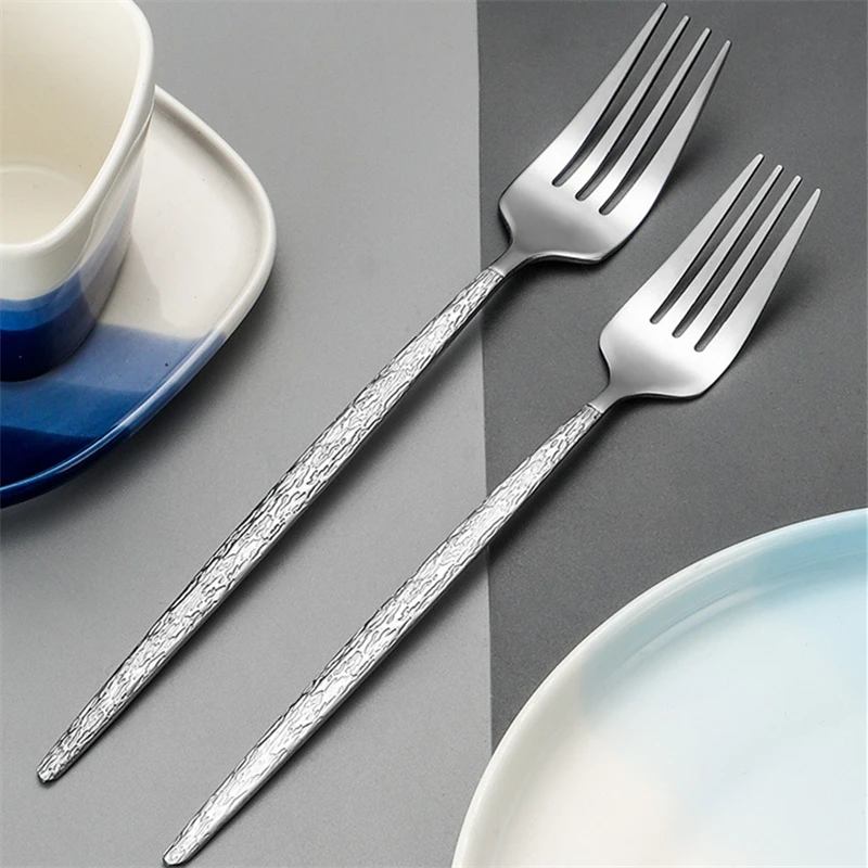 Luxury  Stainless Steel Cutlery Set Sliver Western Dinnerware Hotel Wedding Table Decoration Knife Fork Spoon Dessret Spoo