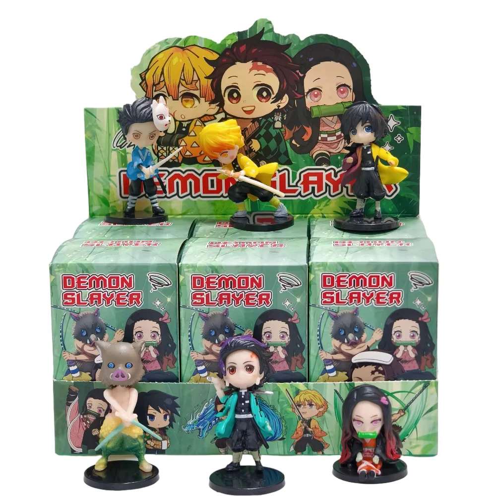 شيطان القاتل تانجيرو كامادو Nezuko أنيمي الكرتون الشكل صندوق أعمى الإبداعية شخصية تمثال نموذج زخرفة مفاجأة هدية مربع