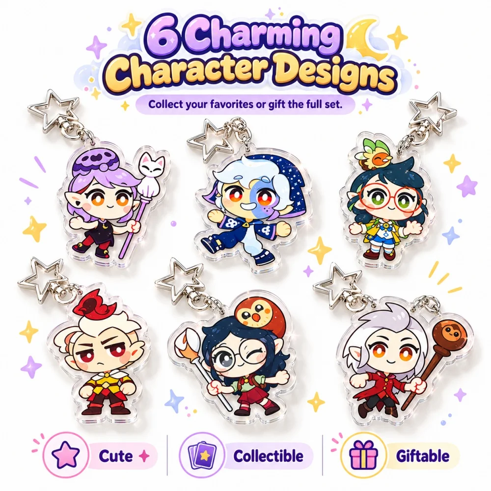 Cute Cartoon the Owl House Keychain for Accessories Amity Luz Hunter Willow Eda Lilith Glitter Key Ring