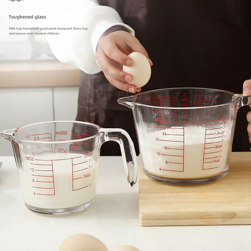 Gelas pengukur gelas untuk memanggang dan memasak, pencuci piring, Freezer, Microwave, dan Oven panas aman, alat dapur penting