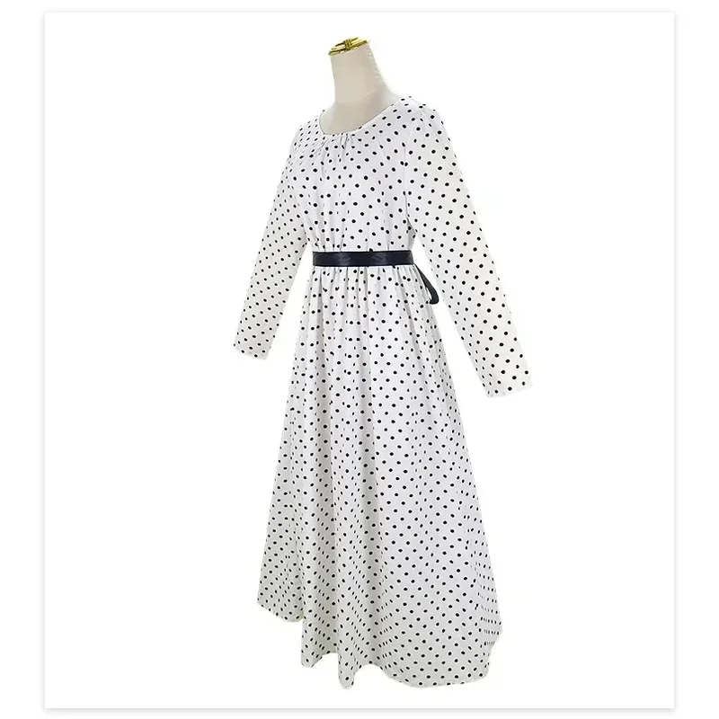 

COSda@2025Halloween polka dot women medieval Victorian retro French clothing dress square neck long sleeves high waist brown
