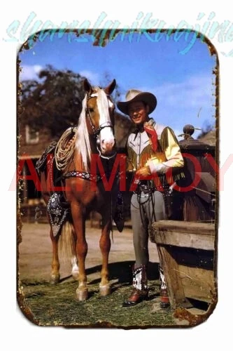 ROY ROGERS AND TRIGGER Vintage Advertising  All Metal Tin Sign  8 x 12