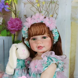 Reborn Toddler Girl Doll -22 inch Garden Play Baby with 3D Painted Skin on full vinyl with Rooted hair Christmas Gift