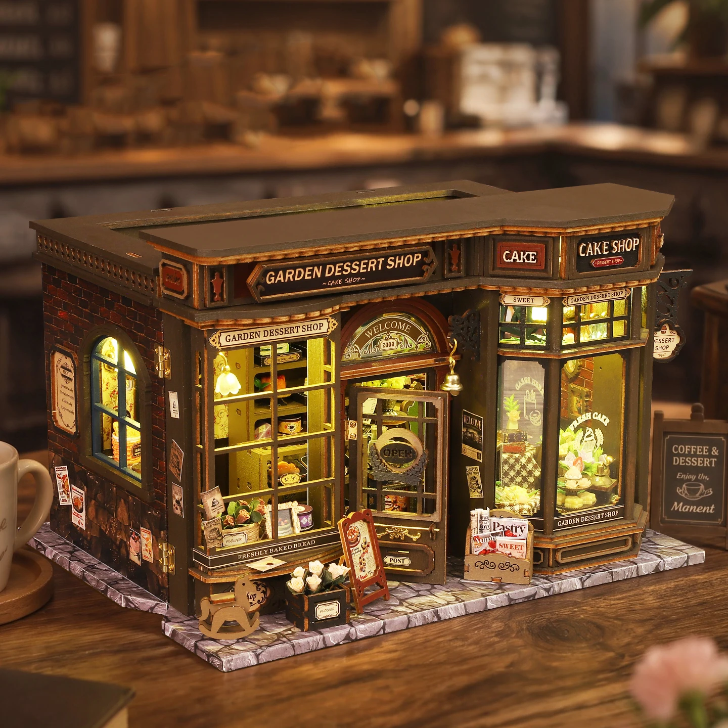DIY 3D Wooden Garden Dessert S - đánh giá và giá Model Kit Glue