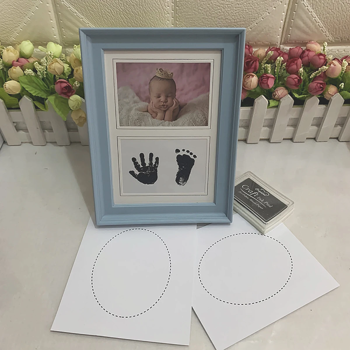 Book baby 12 months old child growth handprint footprints picture frame wedding wonderful shadow