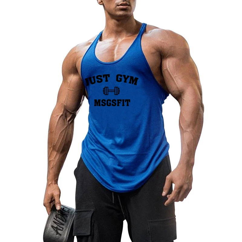 Just Gym Clothing Bodybuilding Stringer Tank Top Men Y Back Fitness Singlets Men Workout Tank Tops Sleeveless Shirt