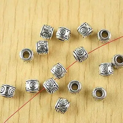 

30pcs 7x5.8mm hole:3mm Tibetan silver columniform spacer beads H2615